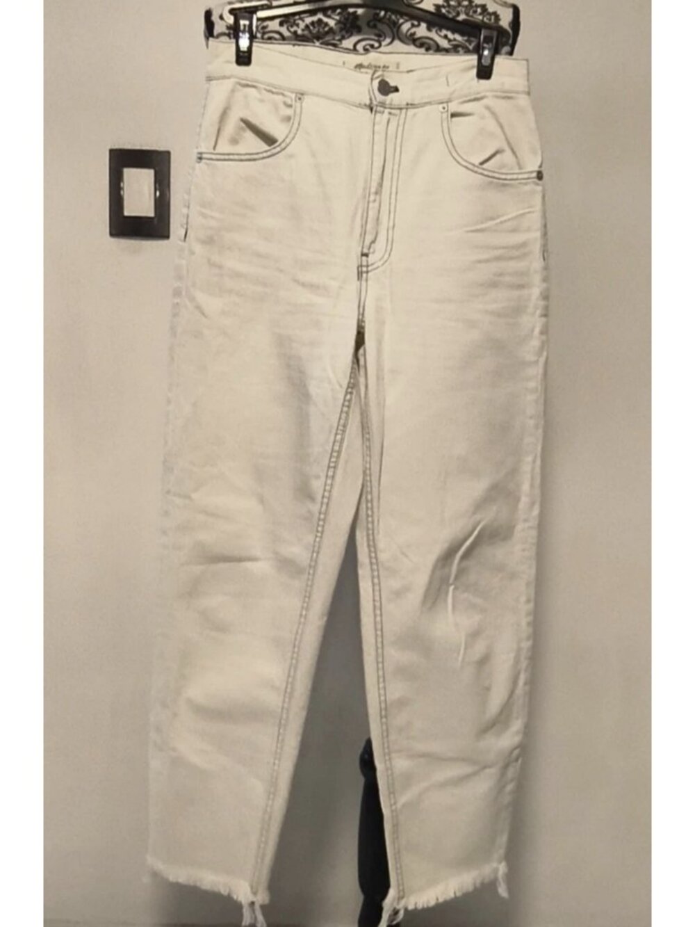 Madewell The Perfect Vintage Wide Leg Crop Women’s Jeans Size 25 Raw Hem Light
